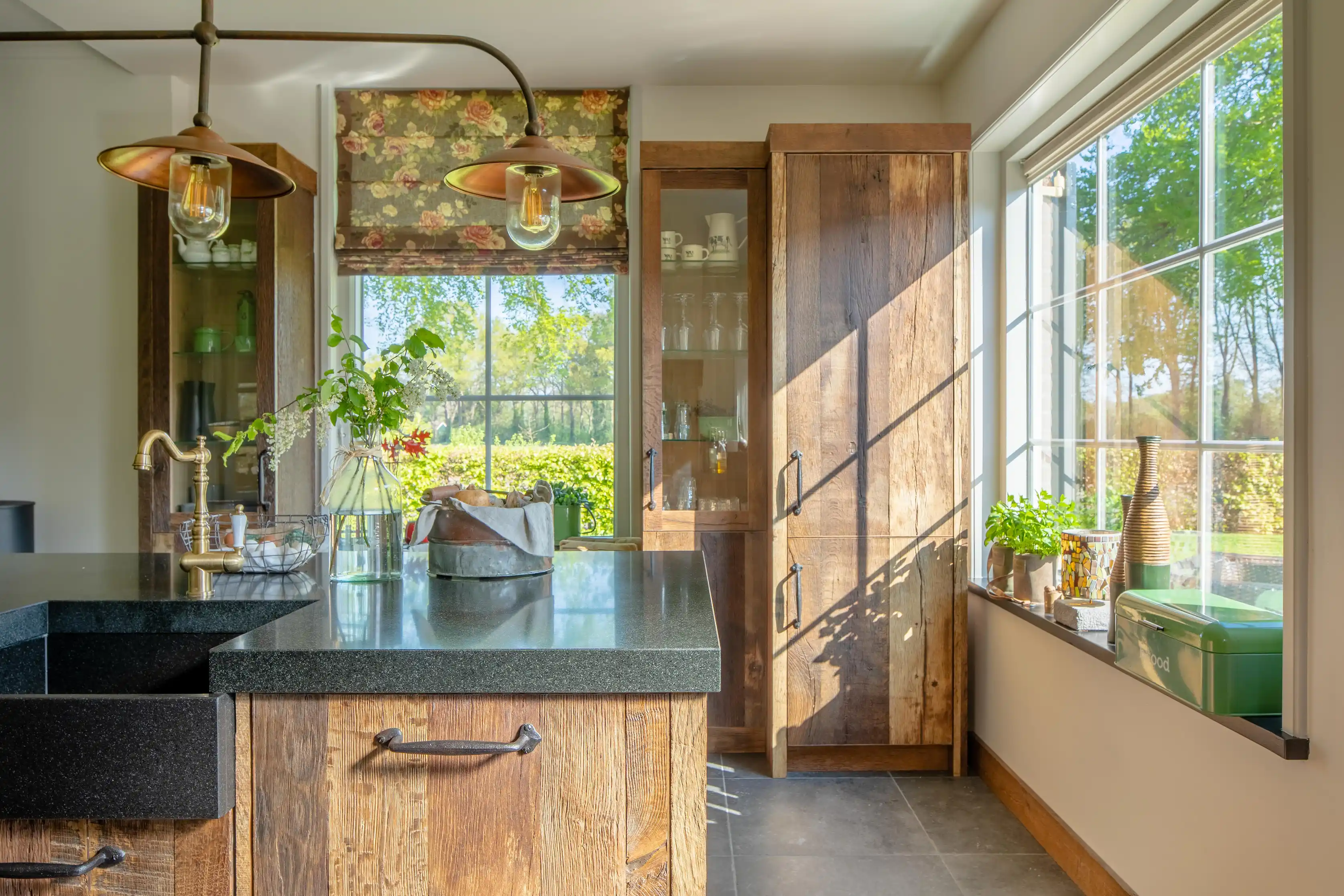 Sustainable oak kitchen made from quality timber with timeless rustic elegance