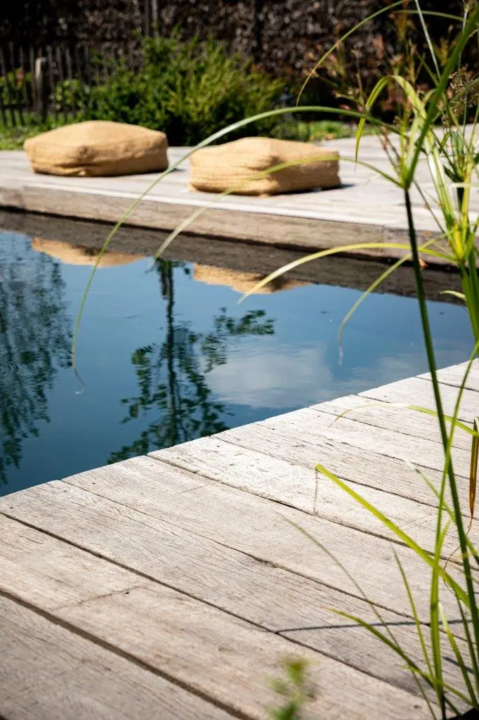 Azobé hardwood planks with durable surface and elegant weathered wood tones