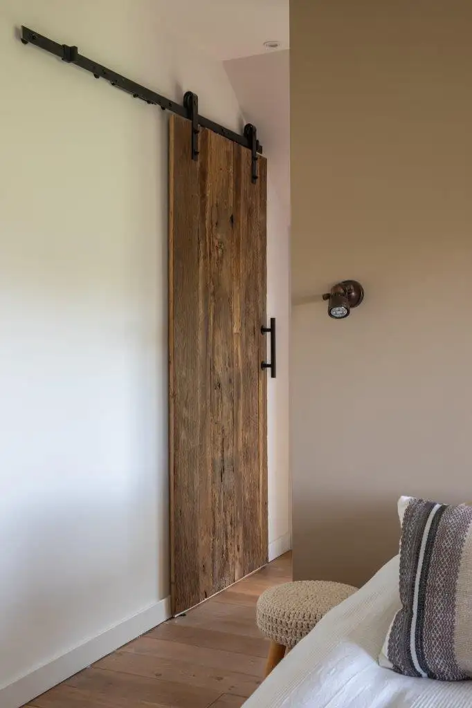 Premium oak barnwood loft door crafted from aged timber with natural rustic textures