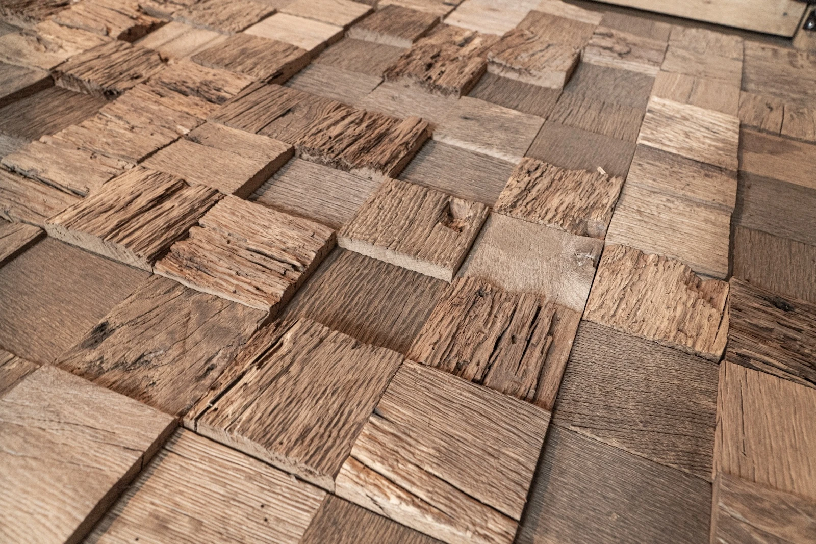 Old oak timber with natural cracks knots and character