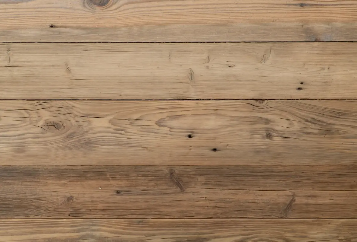 Solid reclaimed oak panels with aged finish