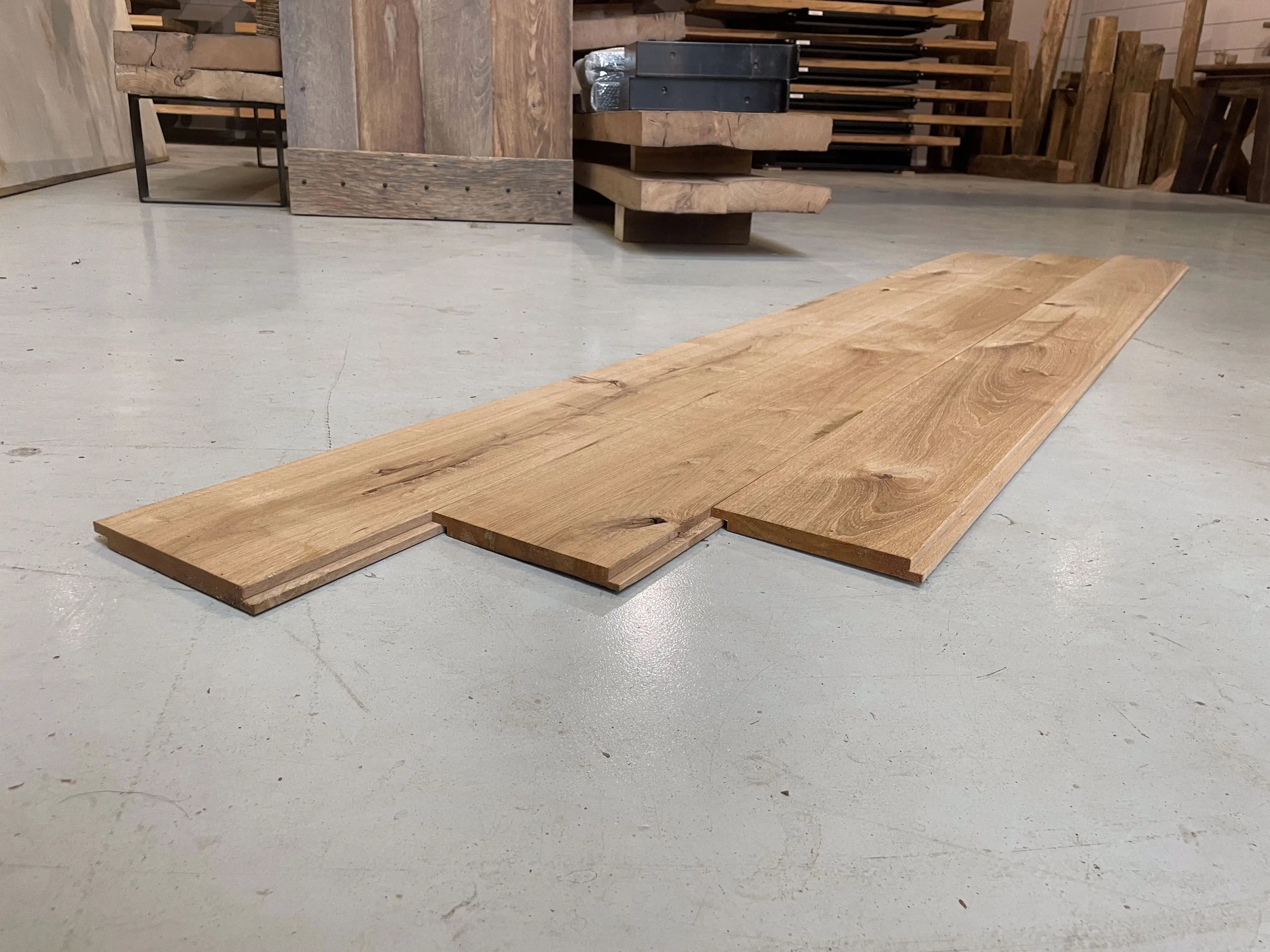 Oak wood with natural patina and detailed grain pattern