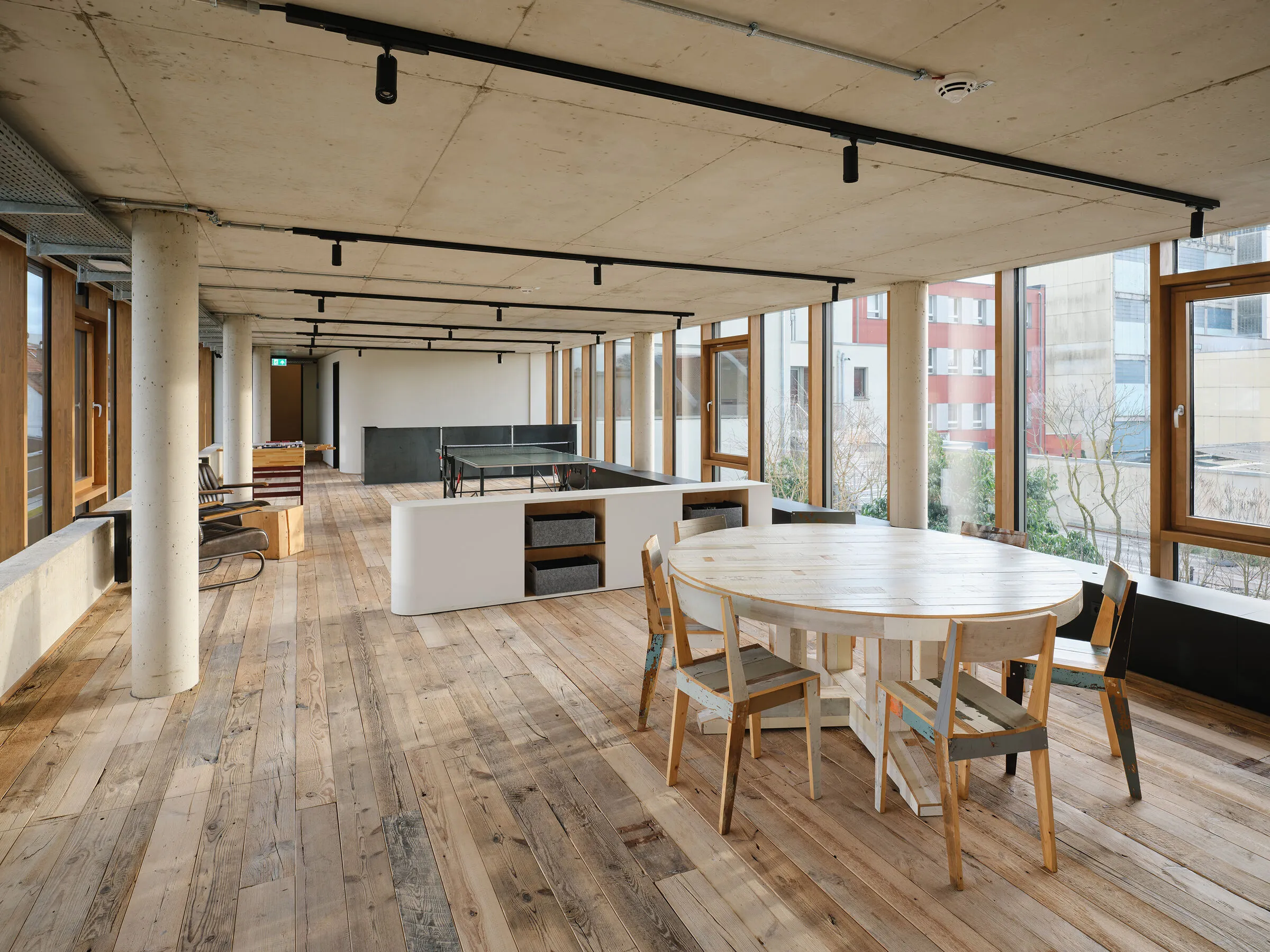 Oak panels with visible grain lines and soft color differences